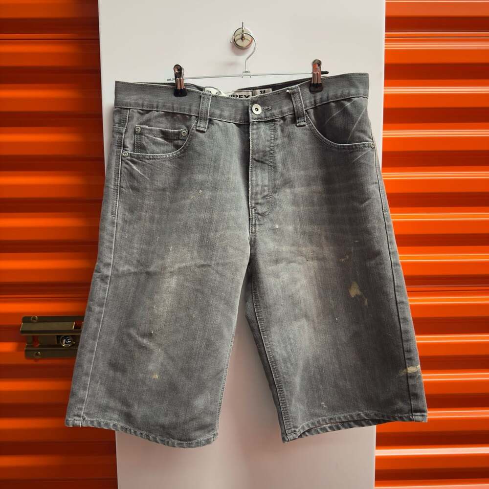 Ecko Unltd Denim Shorts Size 34 Gray Baggy Jorts Y2K Grunge